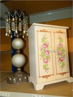 Vntg Style Candle Holder & Jewelry Armoire