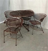 Vintage Metal Patio Table & 4 Chairs - 8B