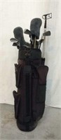 Datrek Black Golf Bag W/ Clubs & Headcovers - 9A