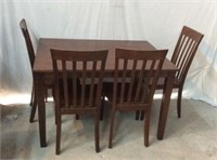 Dark Walnut Dining Table & Chairs Set - 8A