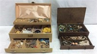 2 Vintage Jewelry Boxes Full Of Jewelry - 10D