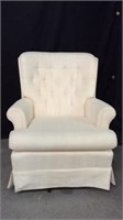 Cream Colored Swivel & Rocking Arm Chair - 9B