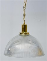 Ribbed Glass Hanging Lamp