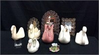 Swan Vases, Decorative Mirror Pictures - 10E
