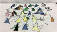 Stained Glass Angel & Boat Glass Ornaments - 10B