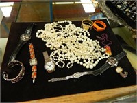 Watch Lot W/Costume Jewelry