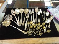 Silver Plate Silverware W/Very Nice Serving