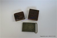 Vintage Printers Blocks & Henry Ford Belt Buckle