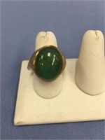 14kt gold ring set with jade total weight with sto
