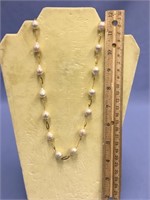 Freshwater pearl necklace, about 34"           (11