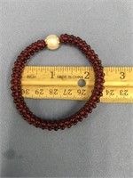 Garnet bracelet with pearl           (11)
