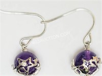 S.S.  Amethyst & Diamond Earrings MSRP $240 NC