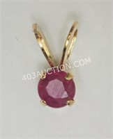 14kt Yellow Gold Ruby Pendant  MSRP $120 NC