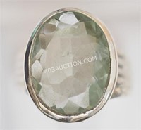 Sterling Silver Green Amethyst Ring MSRP $150 NC