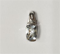 S.S. Aquamarine & Diamond Pendant MSRP $240 NC