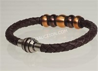 S.S. Brown Leather Men's Bracelet MSRP $150 NC