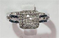 Sterling Silver Rhodium Plated Diamond Ring $937