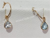 10kt Gold Aquamarine Earrings Retail $800 NC