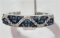 S.S. Blue Diamond & White Diamond Ring $1073