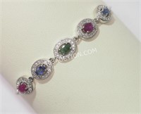 S.S. Sapphire Rubies & Emerald Bracelet $500
