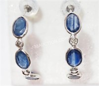 14kt White Gold Sapphire & Diamond Earrings $1600