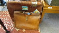 2 Old Leather Luggage Pieces