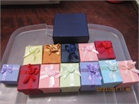 12 Ring Boxes w/Bows & 1 Lg. Box