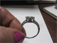 925 Size 8 CZ Stone Ladies Ring