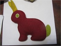 Vtg. Handmade Felt Beanie Bunny