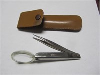 Made in Germany Tweezer w/Magnifing Glass &