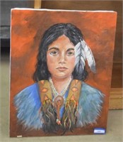 Native American Portrait Oil Painting