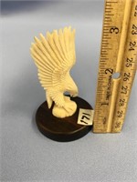3.25" Antler carving of an eagle, detailed, import