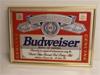Budweiser King of Beers mirror. Measures 18" x