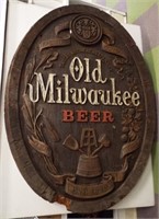 Very large Old Milwaukee foam beer sign. Measures