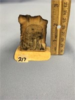 2.5" Tall fossilized walrus ivory scrimmed with bu