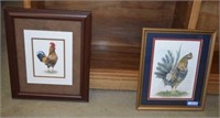 Two Framed Rooster Prints