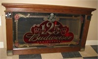 Large 125th Anniversary Budweiser beer mirror