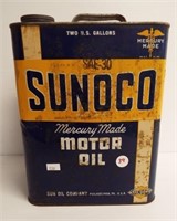 Vintage metal Mercury made Sunoco motor oil 2