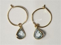 10kt Yellow Gold  Aquamarine Earrings MSRP $600 NC