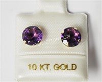 10kt Yellow Gold Amethyst Earrings MSRP $180 NC