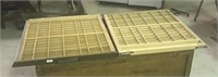Wood Print Type Trays (2) some have metal rails