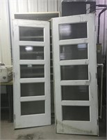 2 White solid wood doors with windows