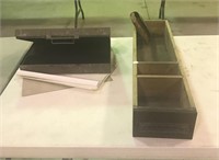 Wood divided drawer, metal file box