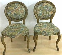 (2) Antique Jungle Pattern Chairs