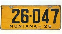Vintage 1928 Montana License Plate