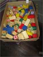 Box Lot of Wooden Childs Block Mixture