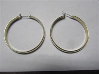 Pr. of Goldtone Hoop Earrings-1 1/2 in. w/Safety