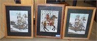 Three Framed Western Prints