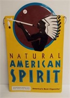 Metal Natural American Spirit sign. Measures 19"