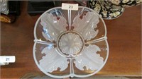 Beautiful Glass Bowl W Frosted Design